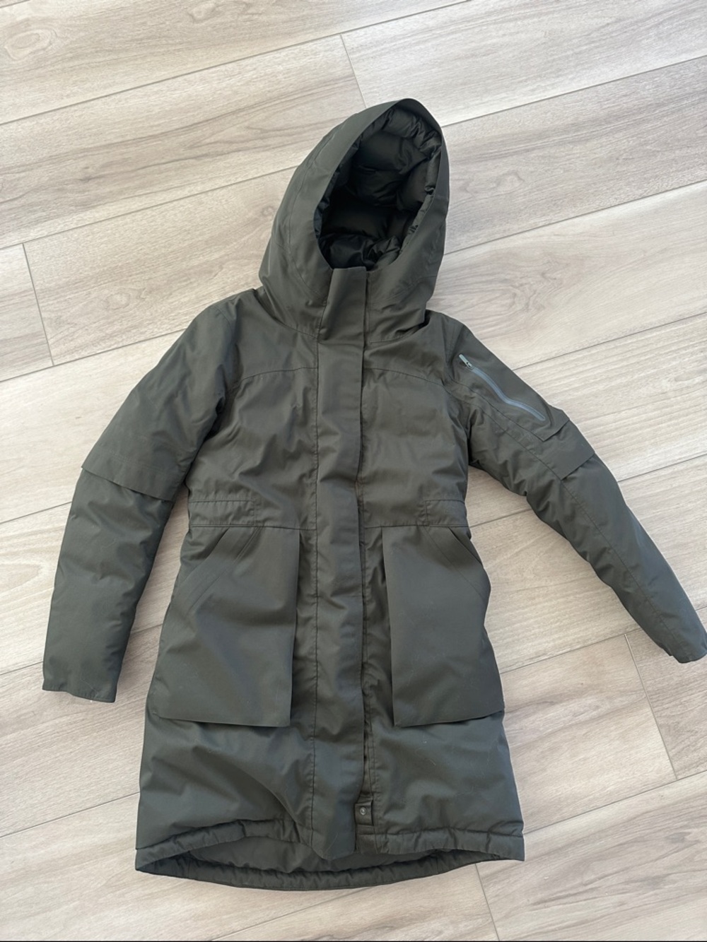 Lululemon Hooded Long Puffer Coat - Olive
